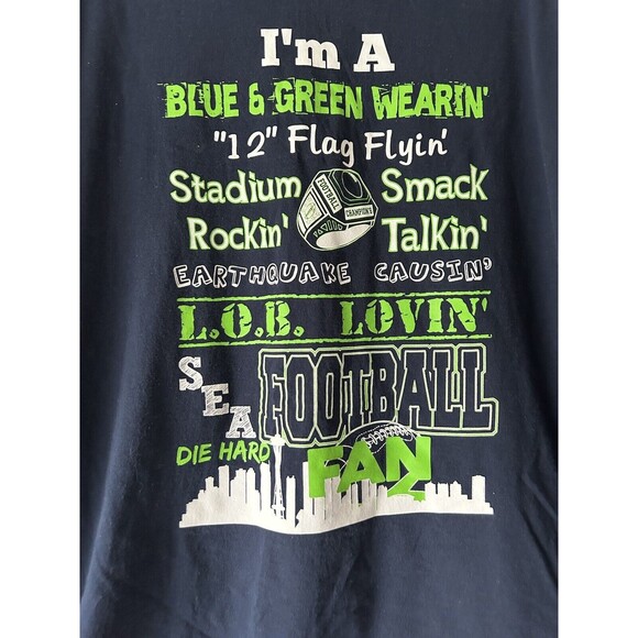 Seattle Seahawks Women's Crew Neck T-shirt XLg Cotton — A Blue & Green Wearin' - Picture 2 of 4